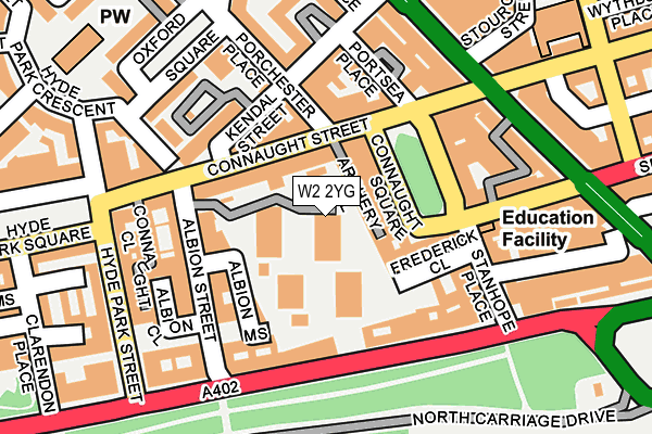 W2 2YG map - OS OpenMap – Local (Ordnance Survey)