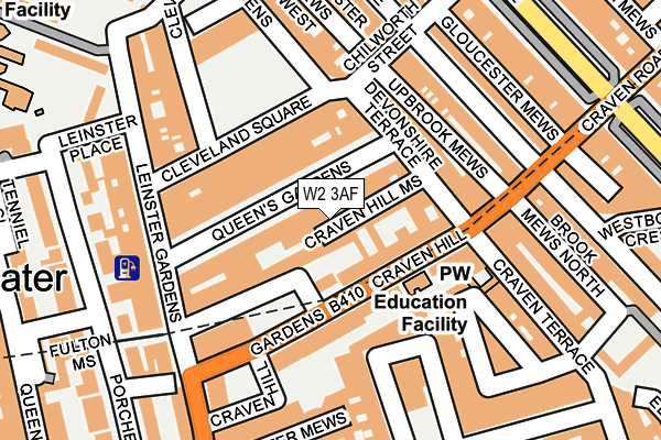 W2 3AF map - OS OpenMap – Local (Ordnance Survey)