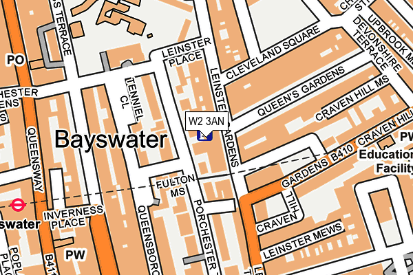 W2 3AN map - OS OpenMap – Local (Ordnance Survey)