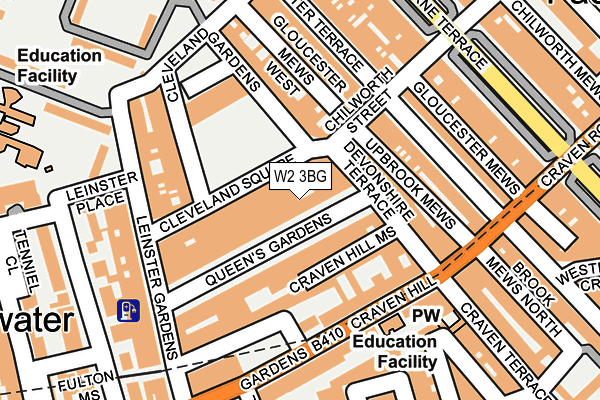 W2 3BG map - OS OpenMap – Local (Ordnance Survey)