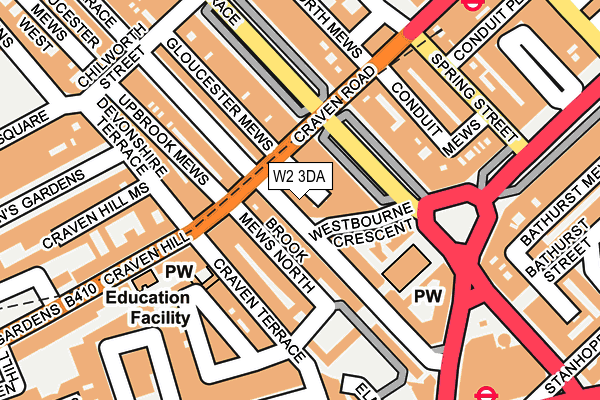 W2 3DA map - OS OpenMap – Local (Ordnance Survey)