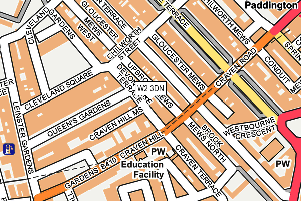 W2 3DN map - OS OpenMap – Local (Ordnance Survey)