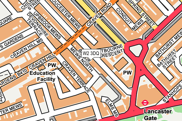 W2 3DQ map - OS OpenMap – Local (Ordnance Survey)