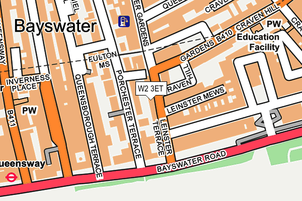 W2 3ET map - OS OpenMap – Local (Ordnance Survey)