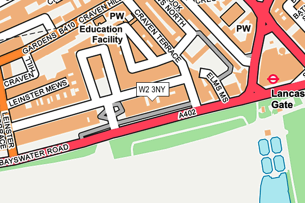 W2 3NY map - OS OpenMap – Local (Ordnance Survey)