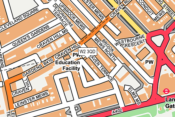 W2 3QD map - OS OpenMap – Local (Ordnance Survey)