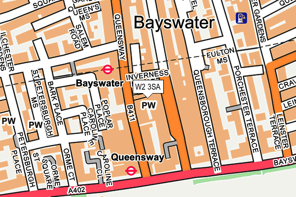 W2 3SA map - OS OpenMap – Local (Ordnance Survey)