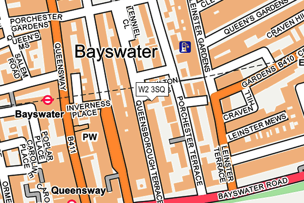 W2 3SQ map - OS OpenMap – Local (Ordnance Survey)