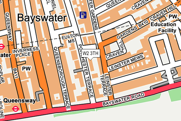 W2 3TH map - OS OpenMap – Local (Ordnance Survey)