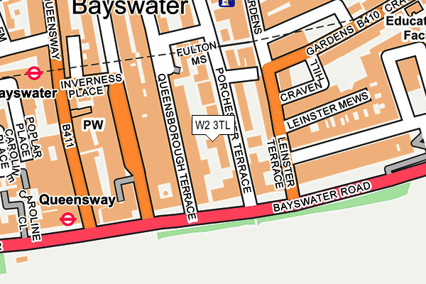 W2 3TL map - OS OpenMap – Local (Ordnance Survey)