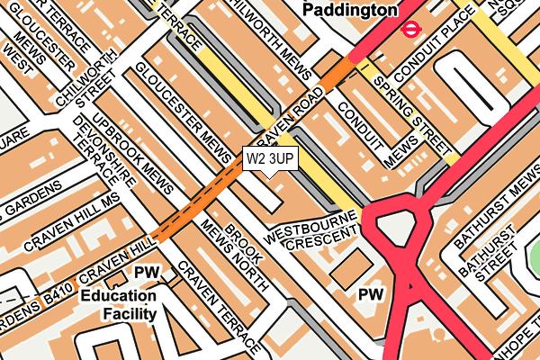 W2 3UP map - OS OpenMap – Local (Ordnance Survey)