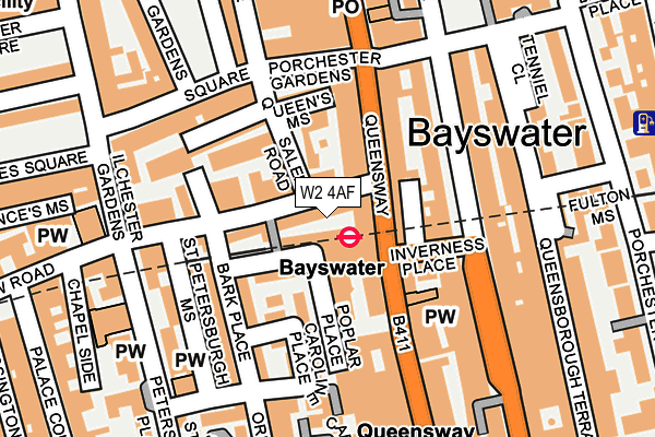 W2 4AF map - OS OpenMap – Local (Ordnance Survey)