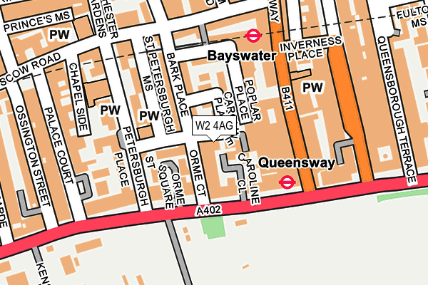 W2 4AG map - OS OpenMap – Local (Ordnance Survey)