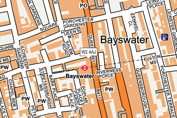 W2 4AJ map - OS OpenMap – Local (Ordnance Survey)