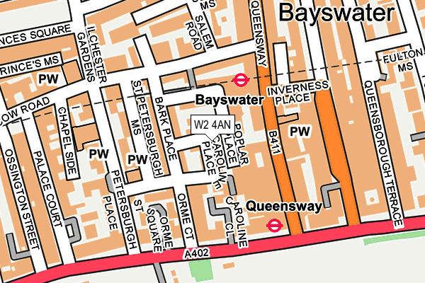 W2 4AN map - OS OpenMap – Local (Ordnance Survey)