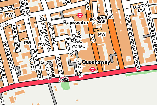 W2 4AQ map - OS OpenMap – Local (Ordnance Survey)