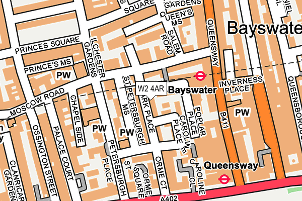 W2 4AR map - OS OpenMap – Local (Ordnance Survey)