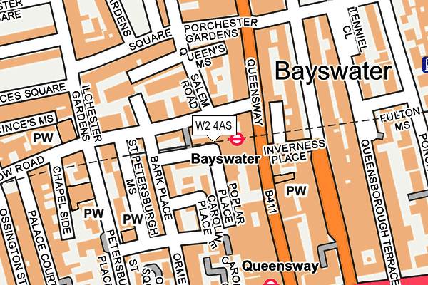 W2 4AS map - OS OpenMap – Local (Ordnance Survey)