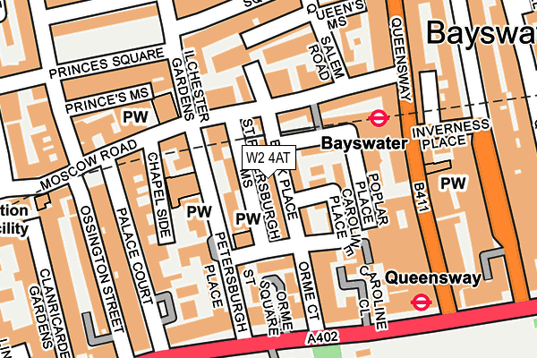W2 4AT map - OS OpenMap – Local (Ordnance Survey)