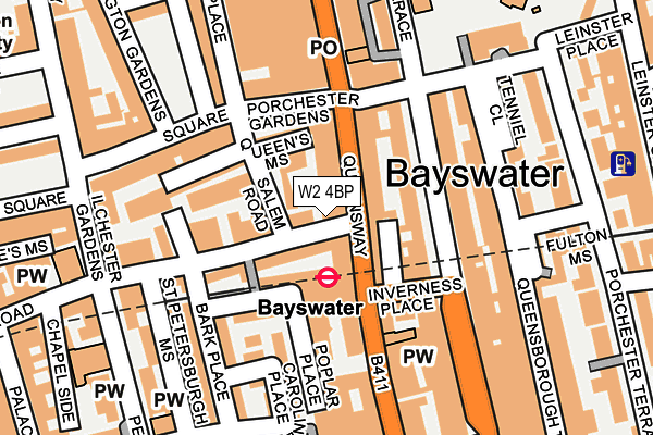 W2 4BP map - OS OpenMap – Local (Ordnance Survey)