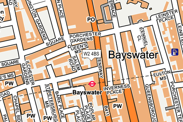 W2 4BS map - OS OpenMap – Local (Ordnance Survey)