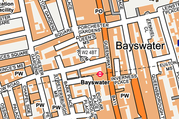 W2 4BT map - OS OpenMap – Local (Ordnance Survey)