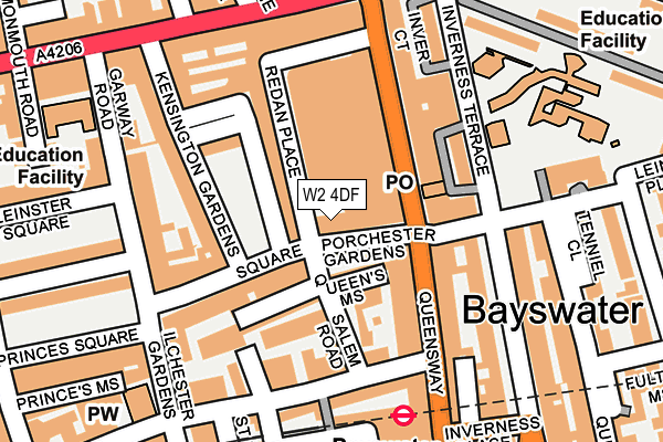 W2 4DF map - OS OpenMap – Local (Ordnance Survey)