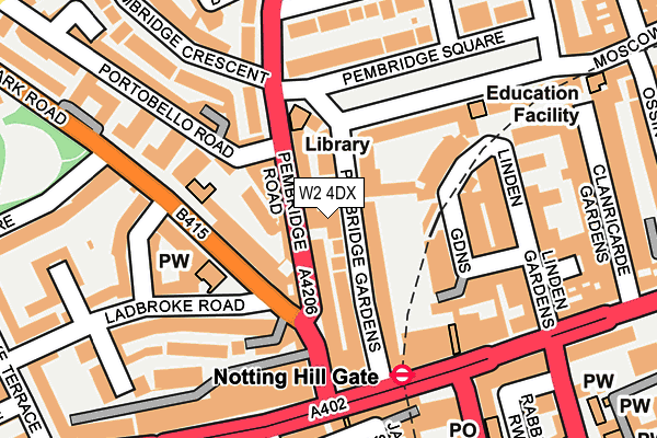 W2 4DX map - OS OpenMap – Local (Ordnance Survey)