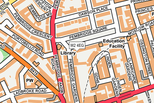 W2 4EG map - OS OpenMap – Local (Ordnance Survey)