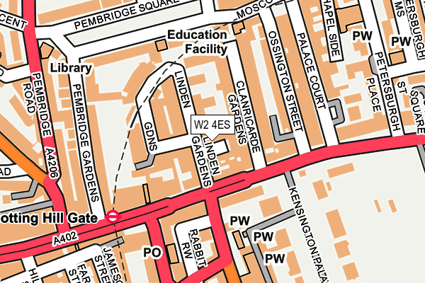 W2 4ES map - OS OpenMap – Local (Ordnance Survey)