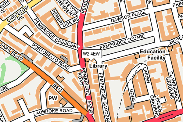 W2 4EW map - OS OpenMap – Local (Ordnance Survey)