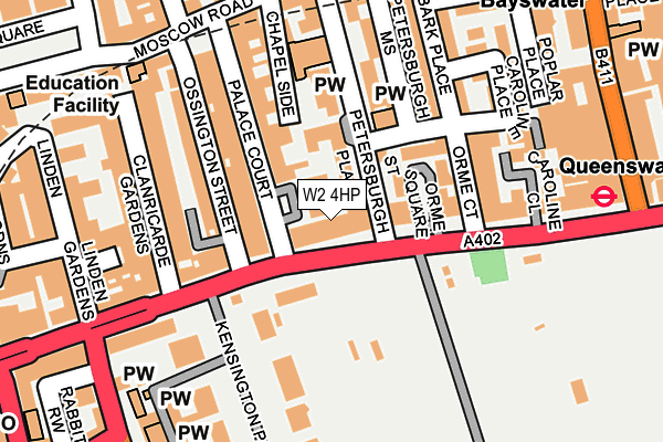 W2 4HP map - OS OpenMap – Local (Ordnance Survey)