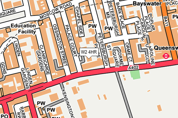 W2 4HR map - OS OpenMap – Local (Ordnance Survey)