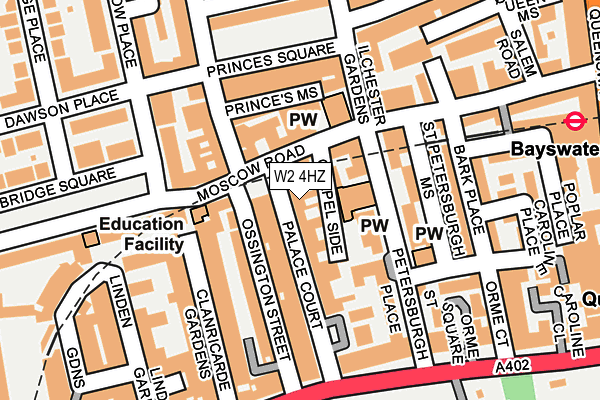 W2 4HZ map - OS OpenMap – Local (Ordnance Survey)