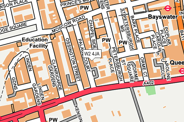 W2 4JA map - OS OpenMap – Local (Ordnance Survey)