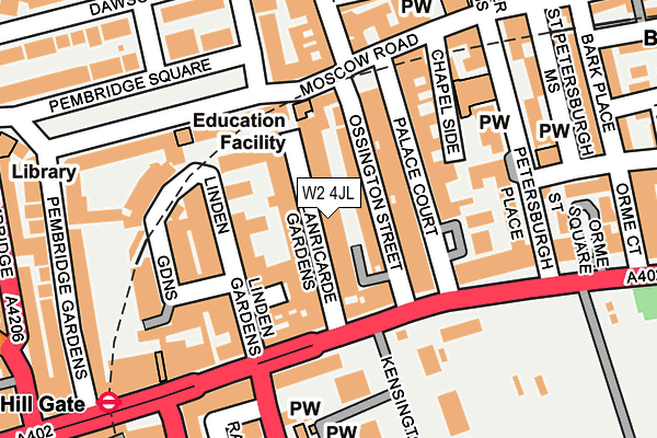 W2 4JL map - OS OpenMap – Local (Ordnance Survey)