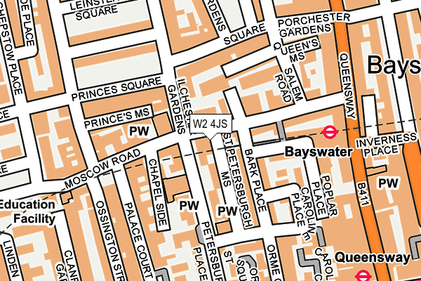 W2 4JS map - OS OpenMap – Local (Ordnance Survey)