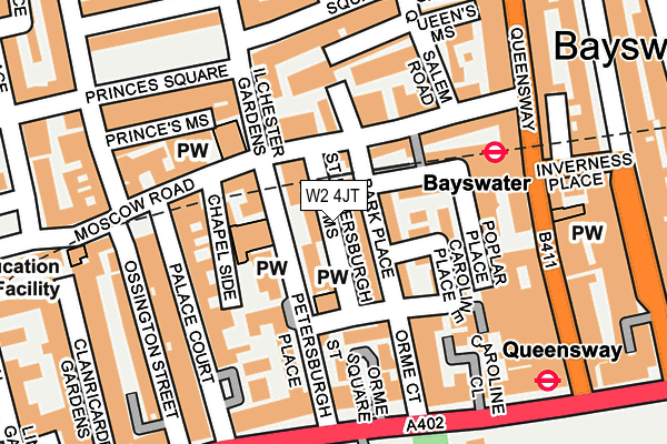 W2 4JT map - OS OpenMap – Local (Ordnance Survey)