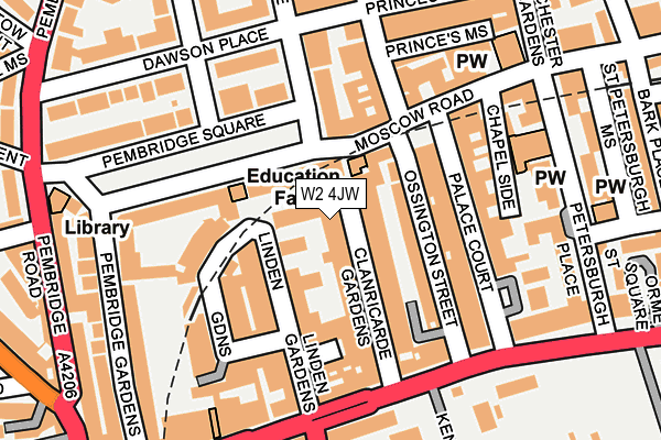 W2 4JW map - OS OpenMap – Local (Ordnance Survey)