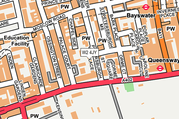 W2 4JY map - OS OpenMap – Local (Ordnance Survey)