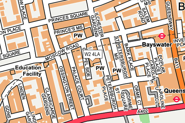 W2 4LA map - OS OpenMap – Local (Ordnance Survey)