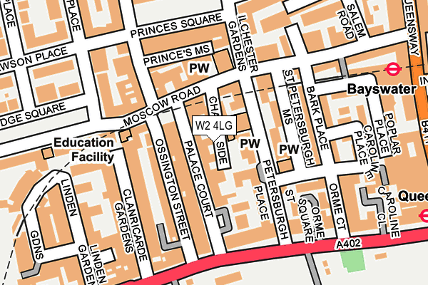 W2 4LG map - OS OpenMap – Local (Ordnance Survey)