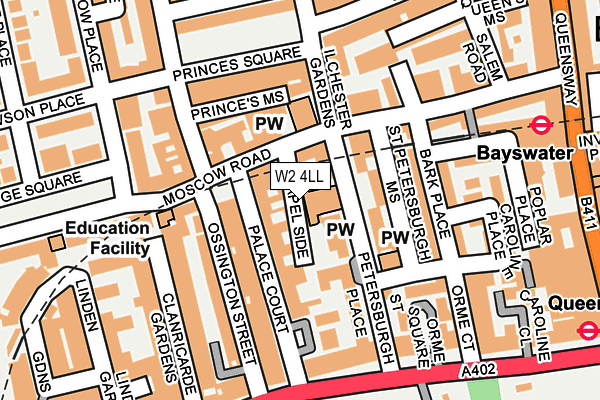 W2 4LL map - OS OpenMap – Local (Ordnance Survey)