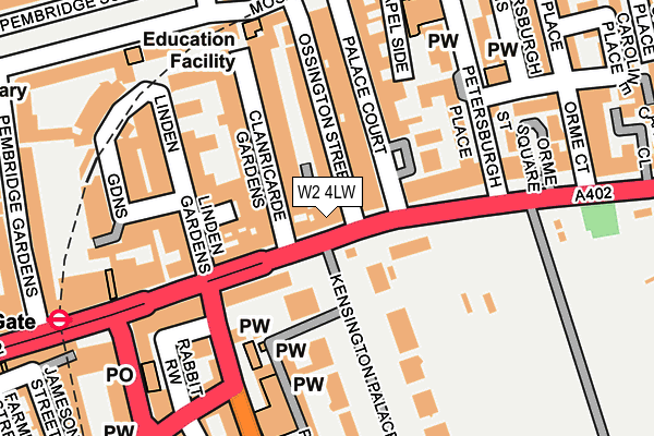 W2 4LW map - OS OpenMap – Local (Ordnance Survey)