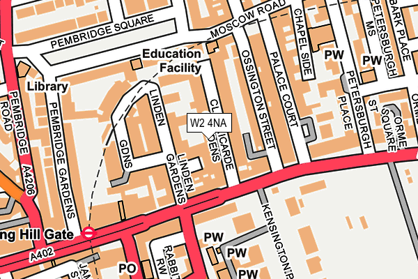 W2 4NA map - OS OpenMap – Local (Ordnance Survey)