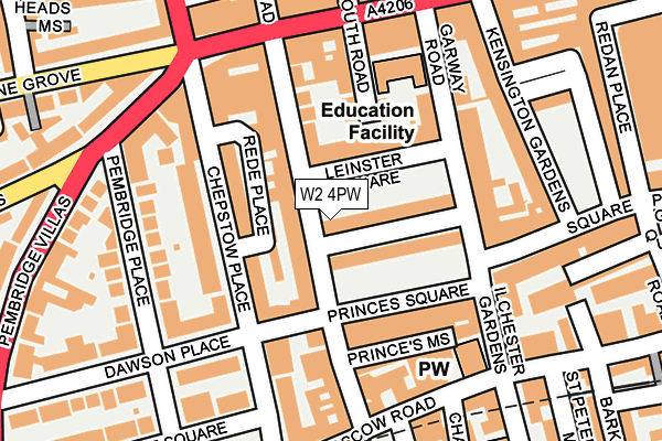 W2 4PW map - OS OpenMap – Local (Ordnance Survey)