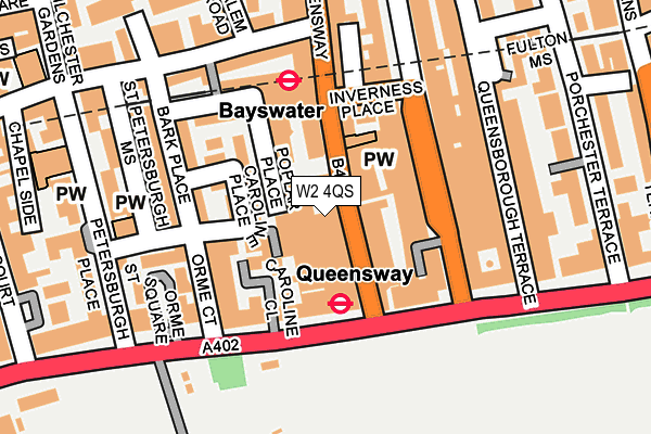 W2 4QS map - OS OpenMap – Local (Ordnance Survey)