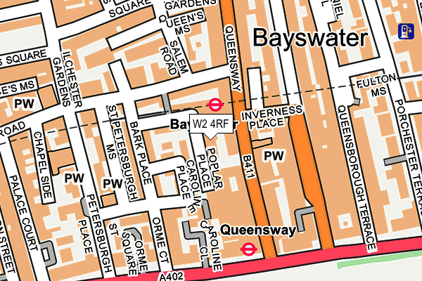 W2 4RF map - OS OpenMap – Local (Ordnance Survey)