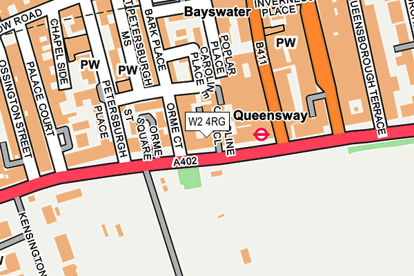 W2 4RG map - OS OpenMap – Local (Ordnance Survey)