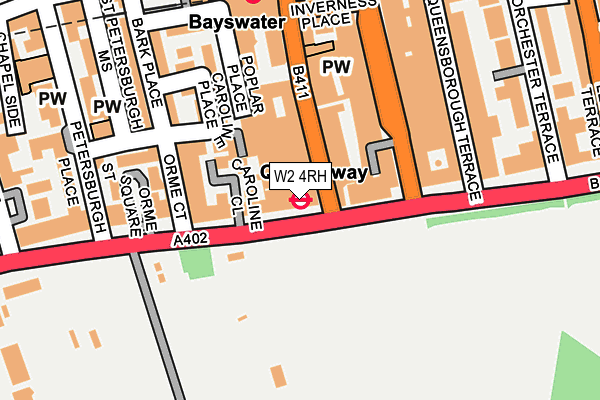 W2 4RH map - OS OpenMap – Local (Ordnance Survey)